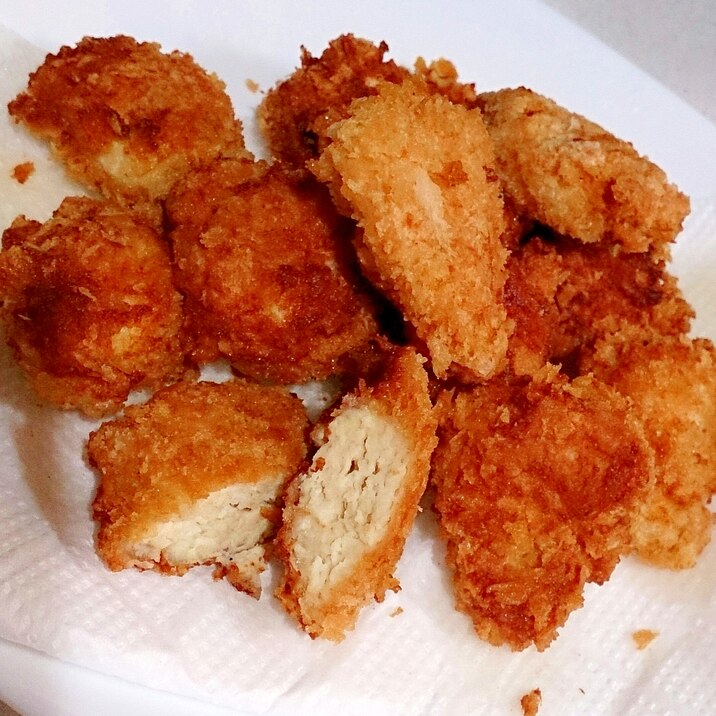 鶏挽肉で簡単揚げ焼きミニチキンカツ